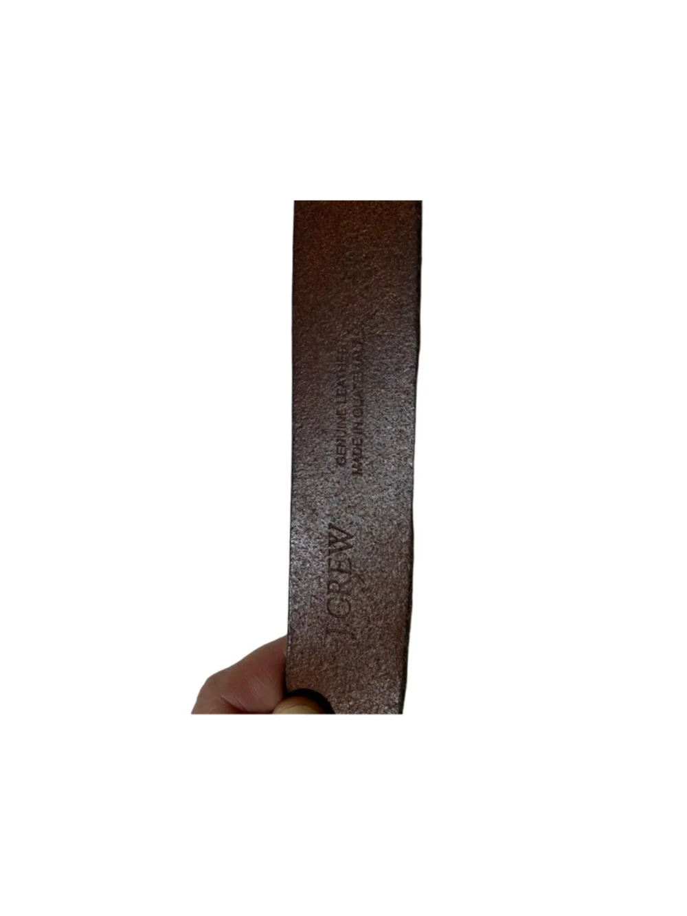 J.Crew Made in Italy Brown Leather Whipstitch Brass Buckle Belt Size 36